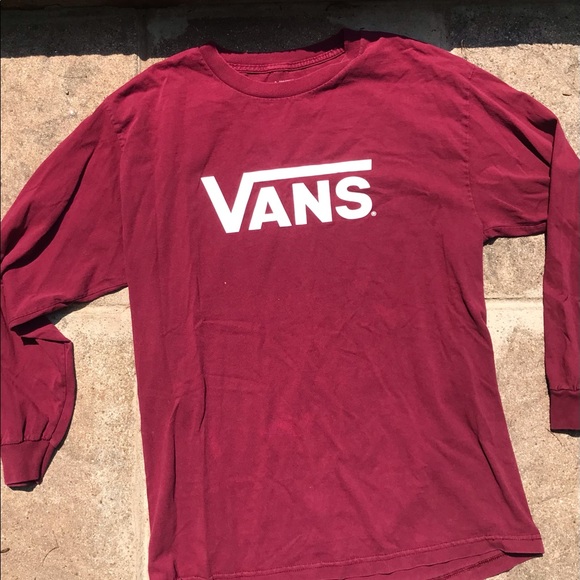 Maroon Vans Long Sleeve Tee - L/G - Picture 2 of 3
